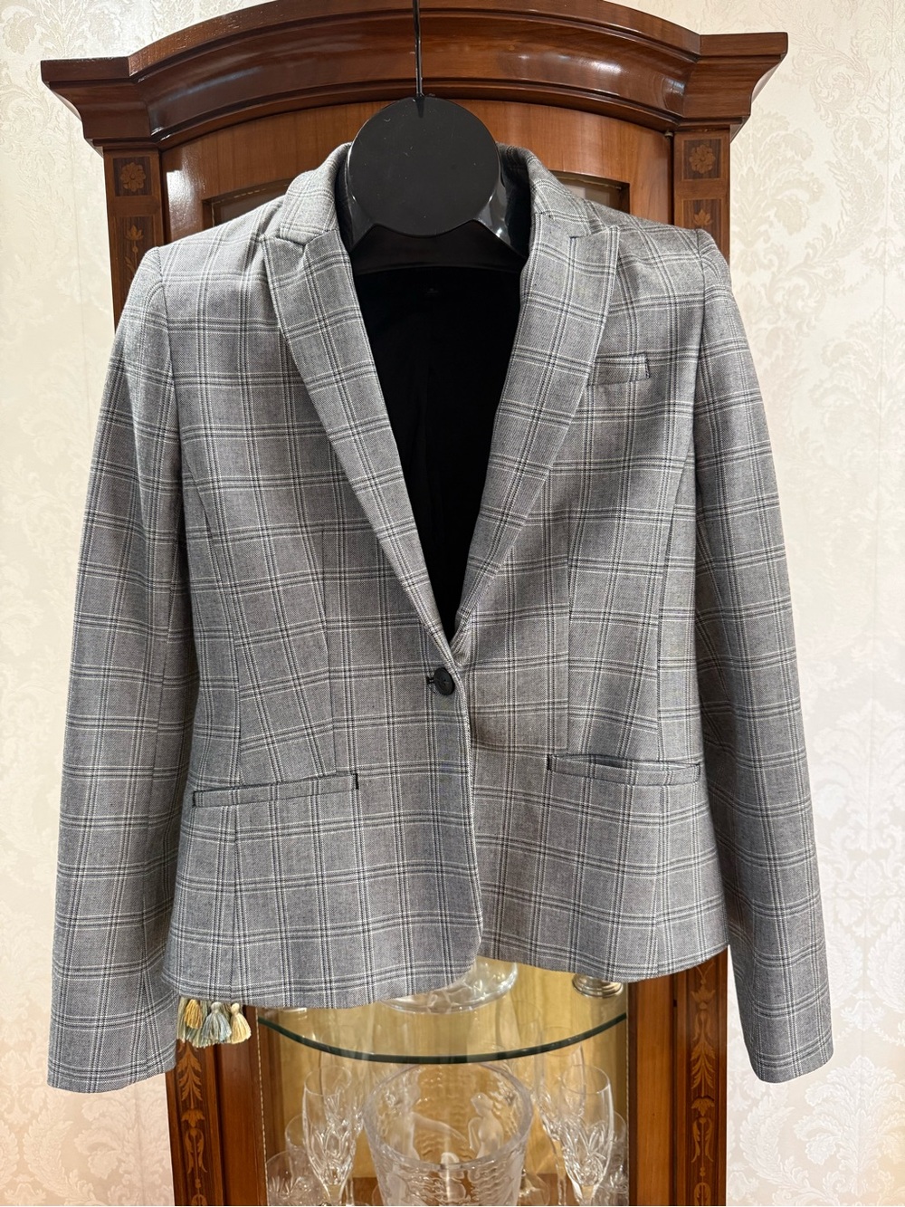 Banana republic Gray Plaid Women's Blazer Jacket - Classic Tailored Style